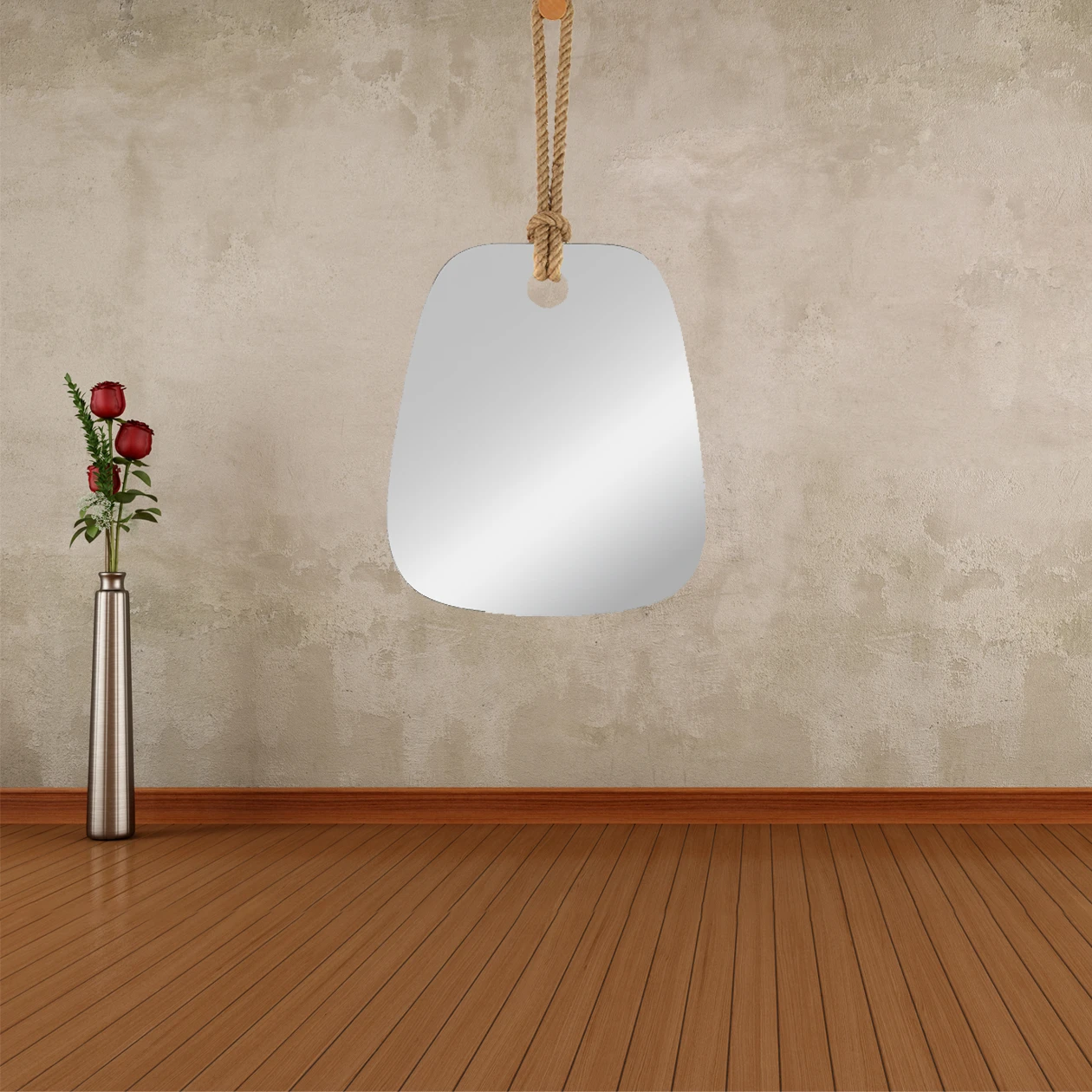 hemp rope hang The wooden peg bedroom furniture interior mirror decoration design luxurious home dec(图4)
