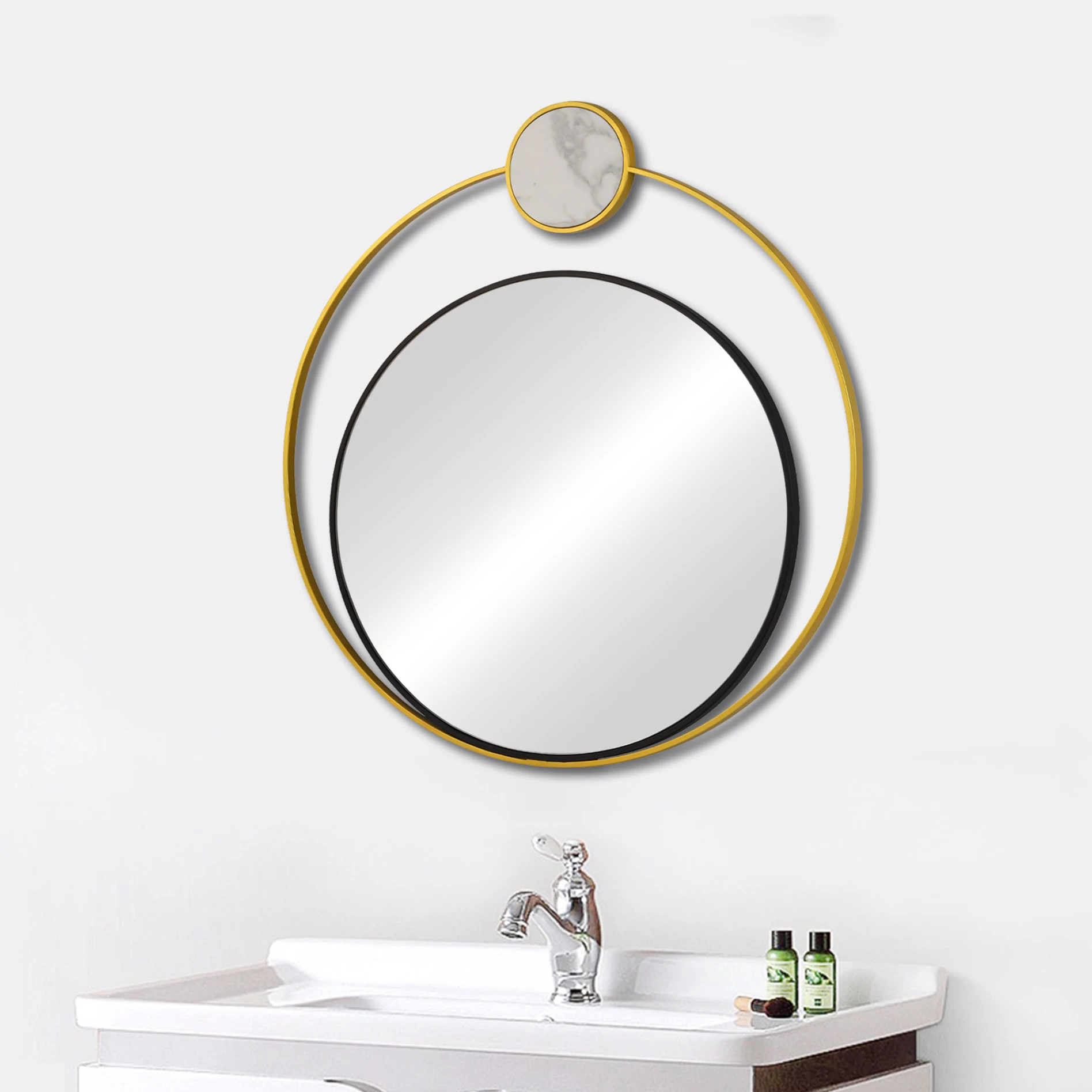 Household Attractive Modern Luxury Bathroom Wall Circle Hanging Bedroom Mirrors Decorative mirror(图6)