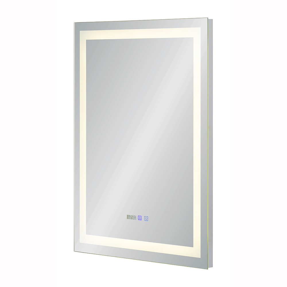 Breakage-proof smart LED bathroom tempered mirror anti-fog led light mirror touch screen OEM ODM Cus(图1) Breakage-proof smart LED bathroom tempered mirror anti-fog led light mirror touch screen OEM ODM Cus(图1)