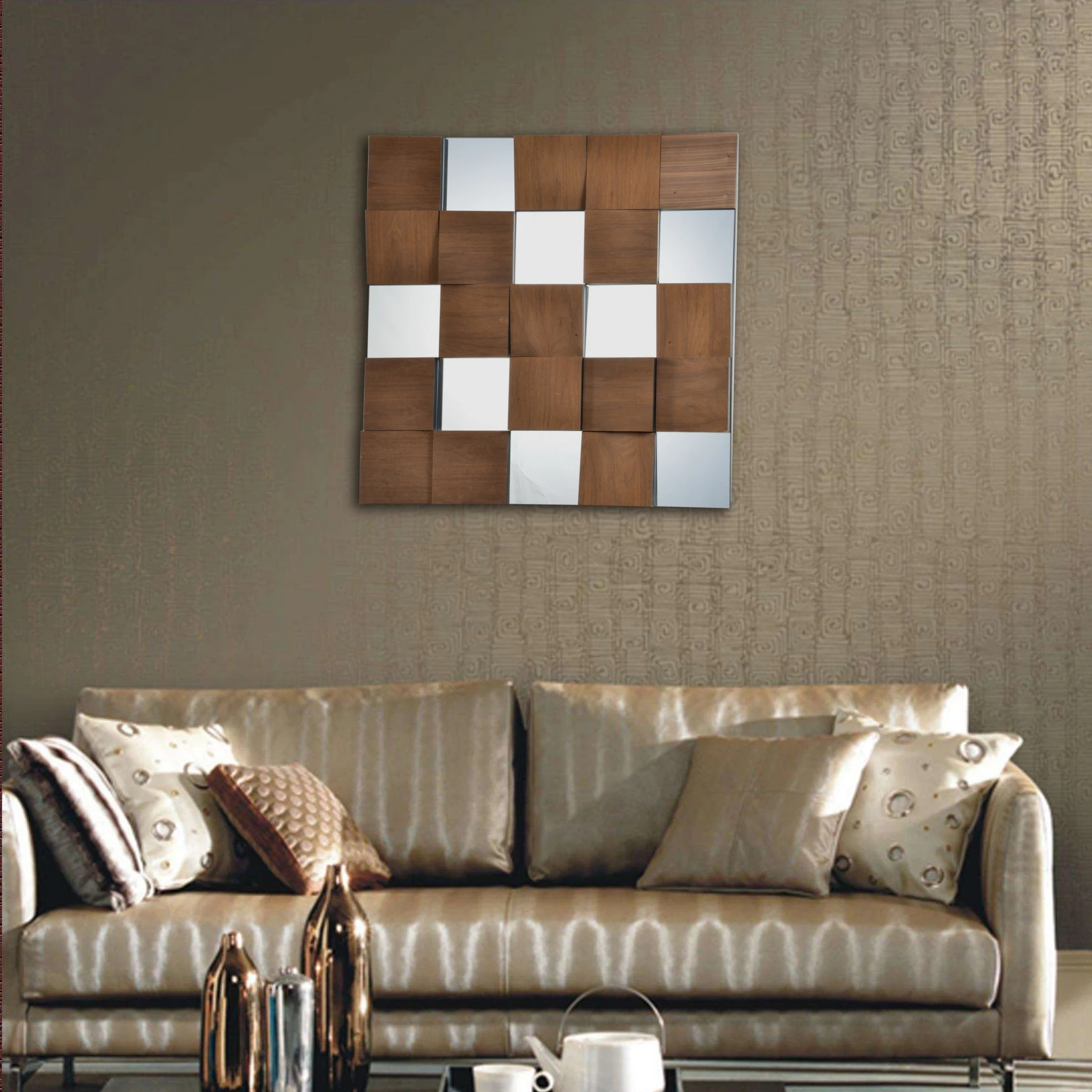 mirror bedroom furniture set luxury hot sales New style Classic decoracion unique wall mirrors mosai(图3)