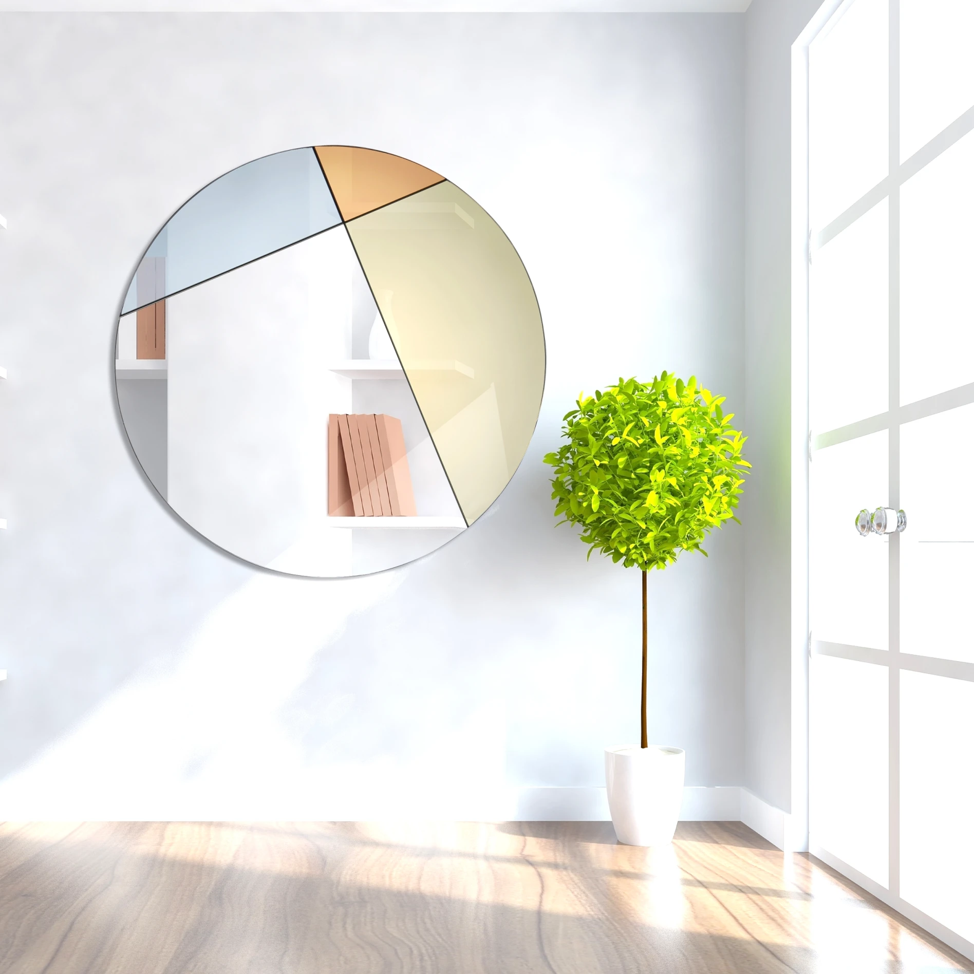 RIXONYAATECH - Wholesale Luxury Decorative Bedroom Black Back Plate Colorful Circle Mirror wall mirr(图4)
