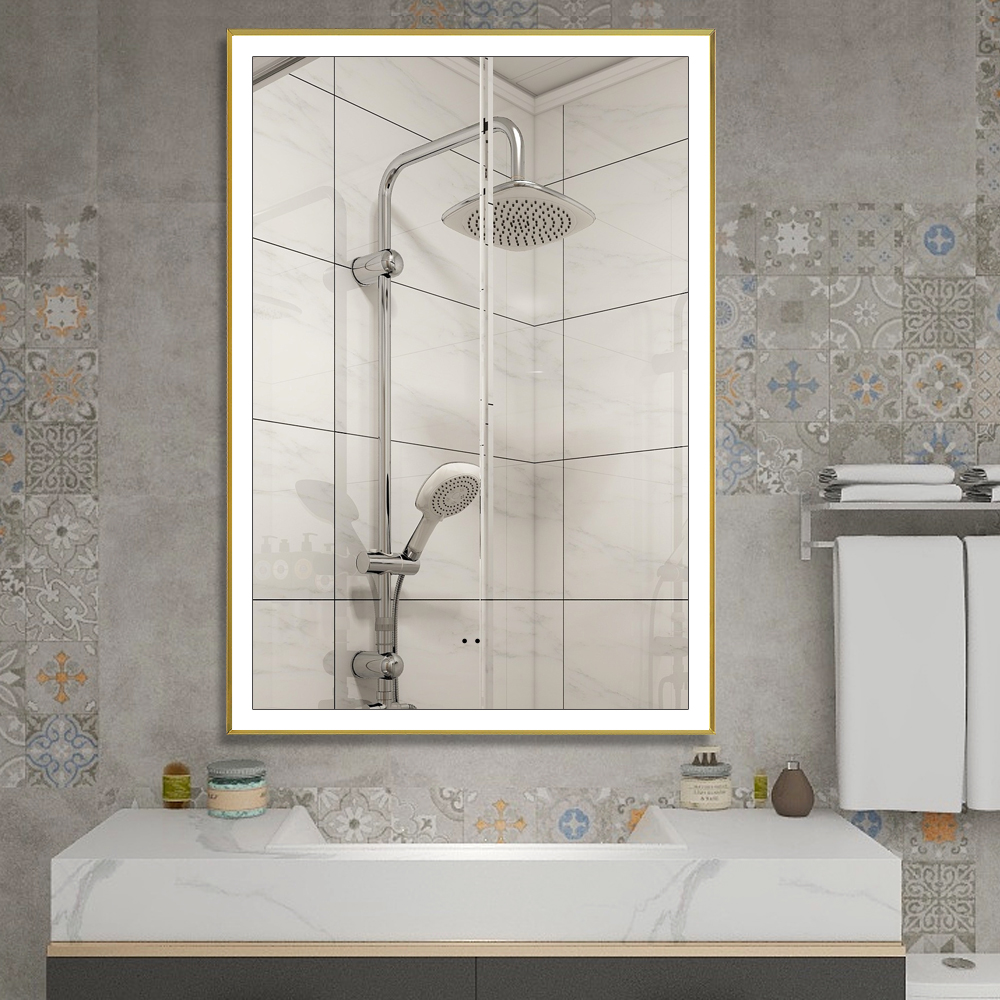 Illuminated Smart Metal frame Wall Hanging Bathroom Touch Switch Sensor LED Mirror with Lights led m(图7) Illuminated Smart Metal frame Wall Hanging Bathroom Touch Switch Sensor LED Mirror with Lights led m(图7)