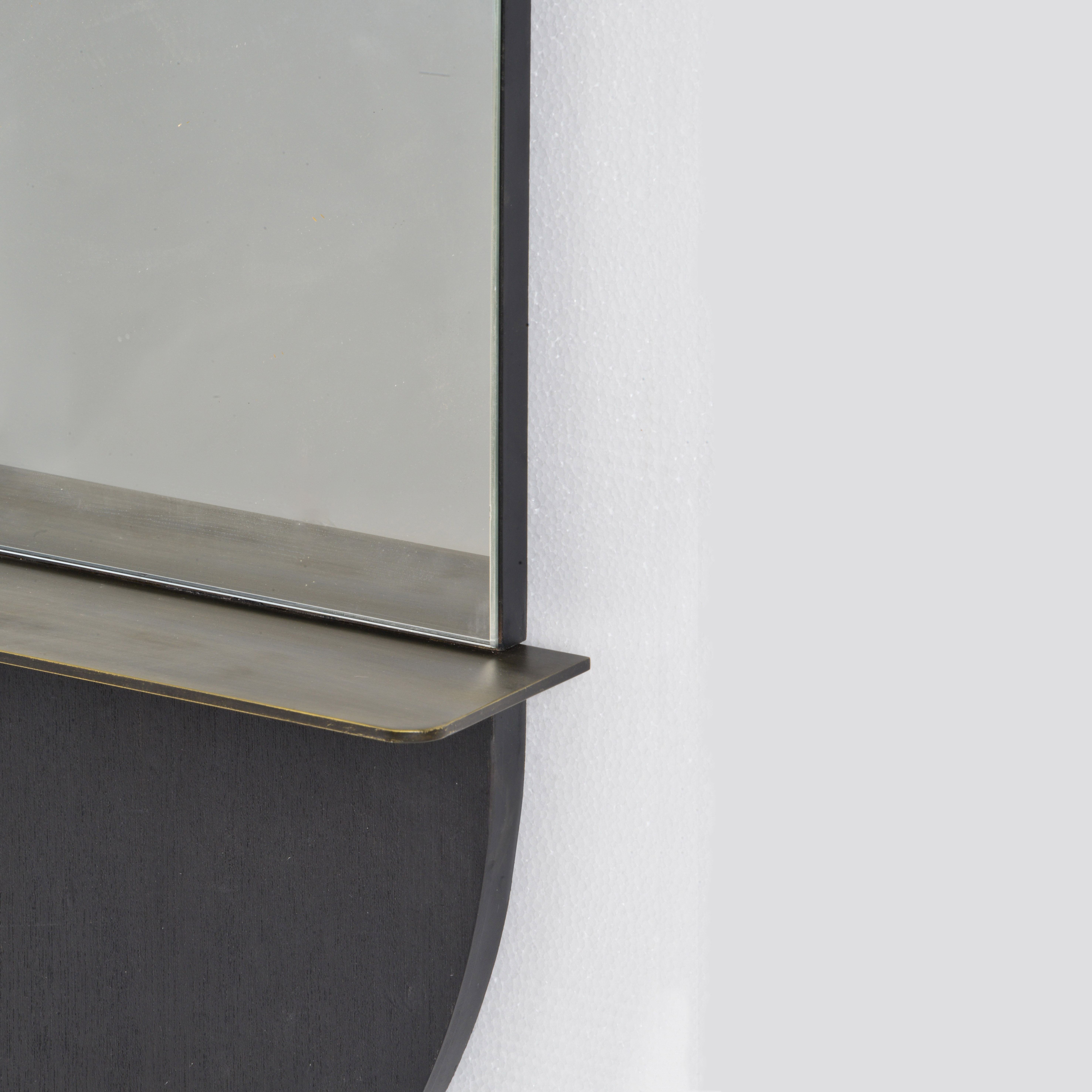 Hot item oval wood mirror for bathroom gold metal frame mirror With Shelf Bathroom mirror(图3) Hot item oval wood mirror for bathroom gold metal frame mirror With Shelf Bathroom mirror(图3)