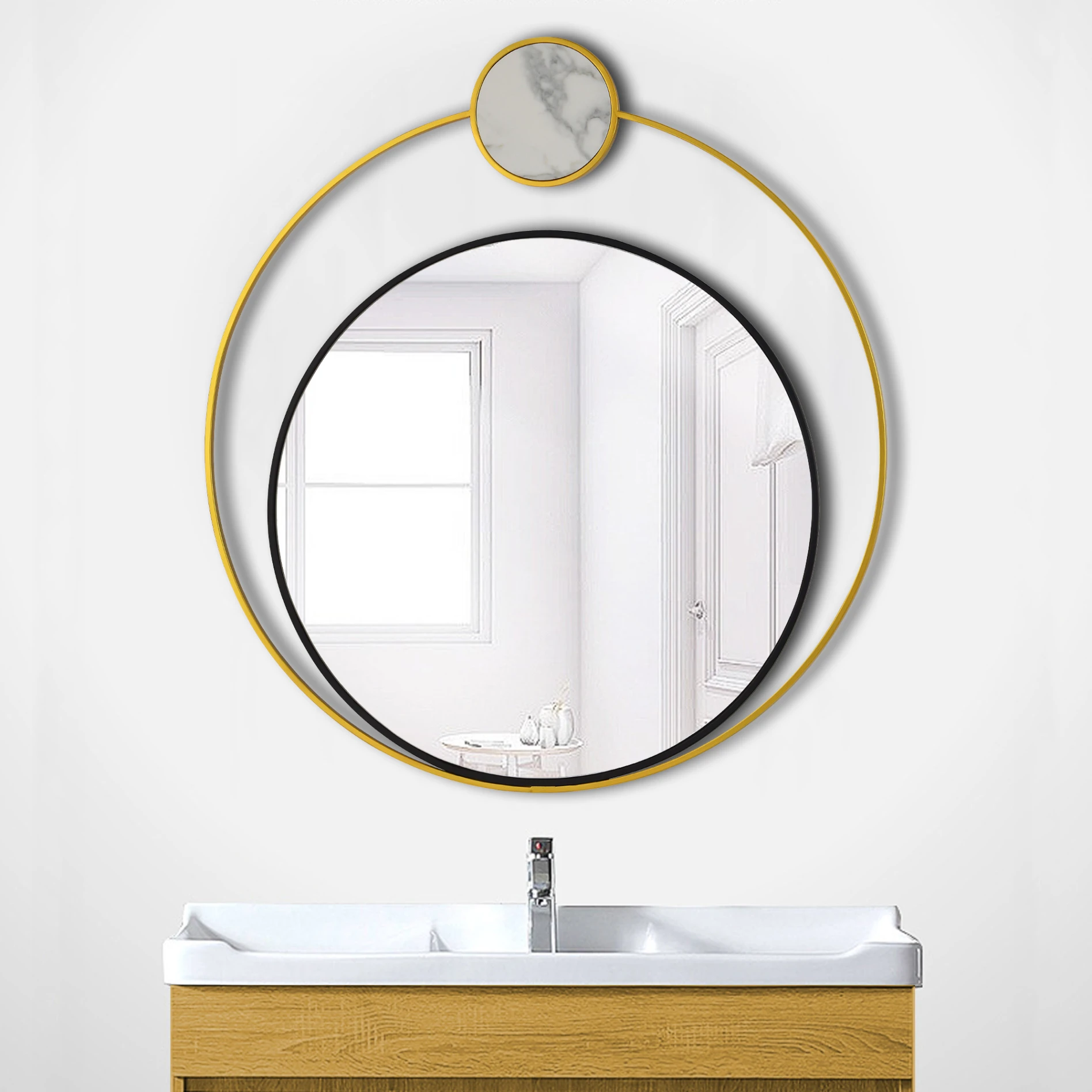 Household Attractive Modern Luxury Bathroom Wall Circle Hanging Bedroom Mirrors Decorative mirror(图4)