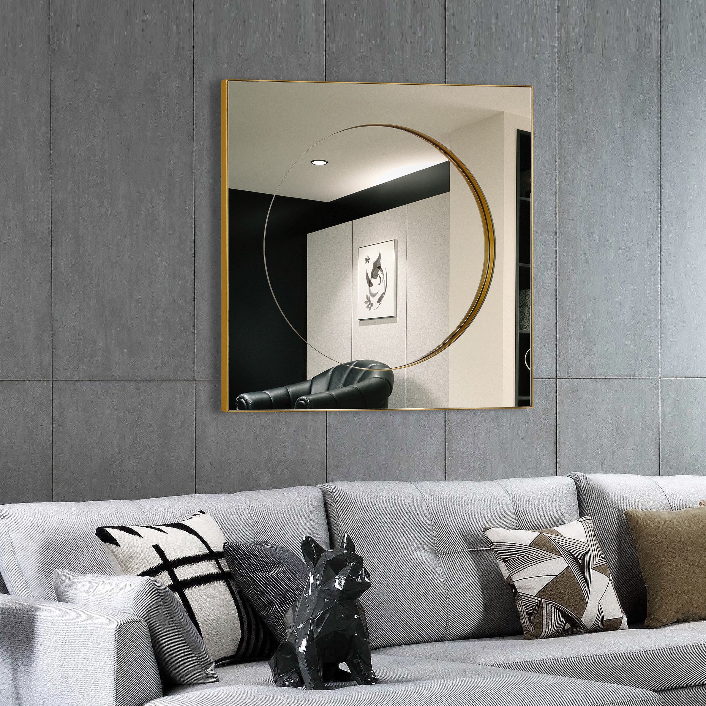 RIXONYAATECH - Hot sales metal wall mirror gold decorative square mirrors decor wall for contemporar(图7)
