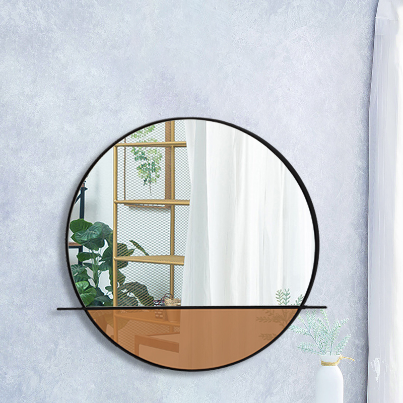 Customized living room Metal frame modern home decor circle colourful wall bedroom mirror decoration(图3)