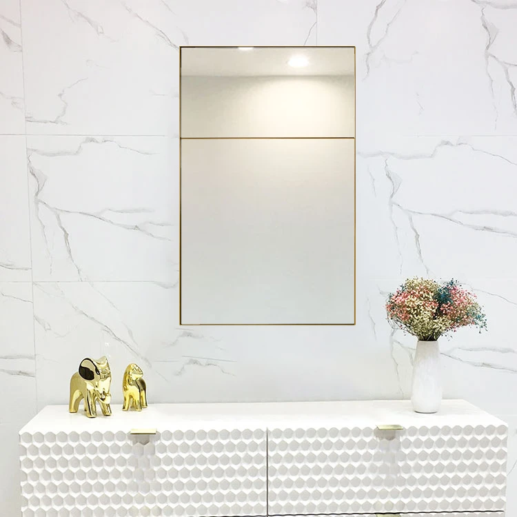 RIXONYAATECH - Modern Waterproof Retangular Bathroom European Style Wall Mounted Decor Gold Mirror M(图8)