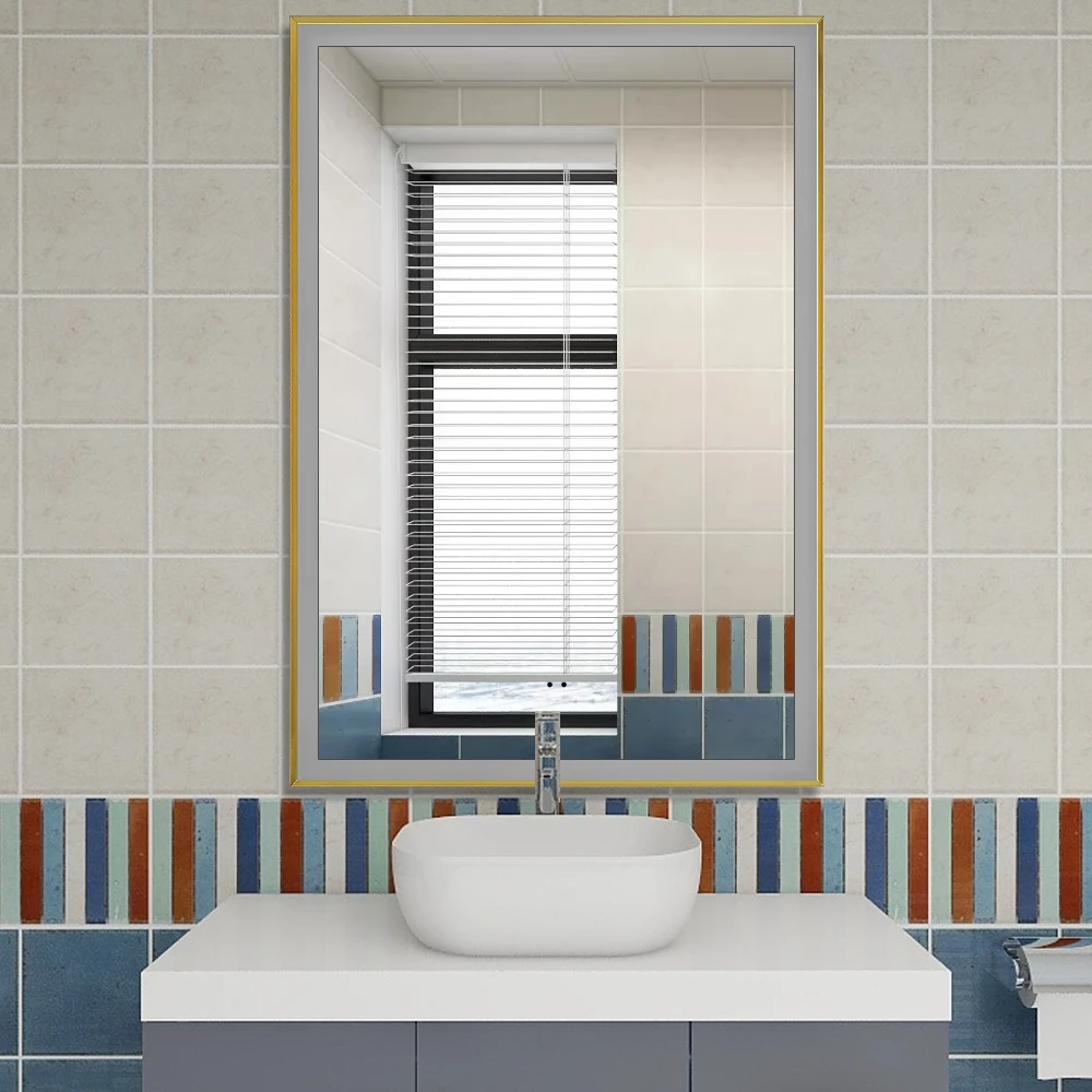 Illuminated Smart Metal frame Wall Hanging Bathroom Touch Switch Sensor LED Mirror with Lights led m(图5)