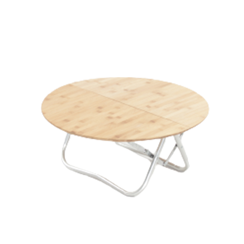 Portable Mini Round Bamboo Aluminum Frame Low Height Wholesale Camping  Table CTAB-0011-Y1｜Hangrui Outdoor