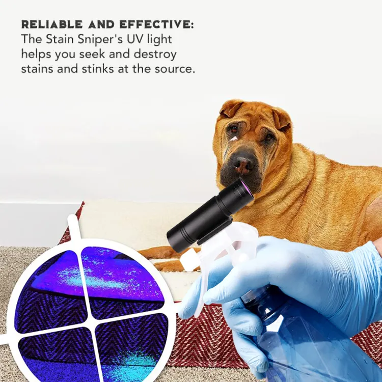 SEEYOO - Accesorios de limpieza Antorchas LED Luz negra Mascotas Detector  de orina para perros Luz negra ultravioleta Linterna UV