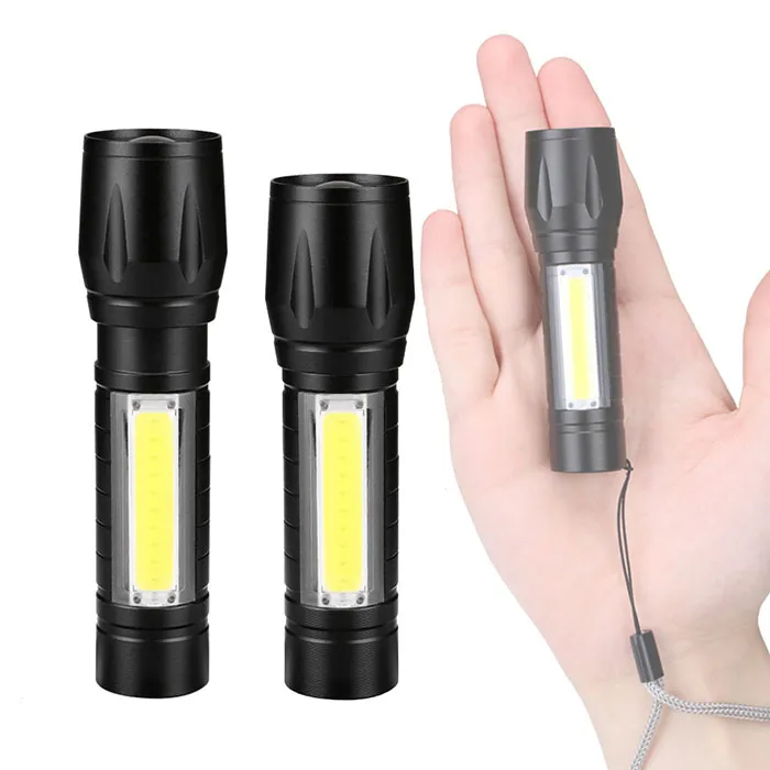 SEEYOO - Tragbares Aluminium-Zoom-Multifunktions-3-Modus-COB-Arbeitslicht  Mini-LED-Taschenlampe, USB-wiederaufladbare wasserdichte LED