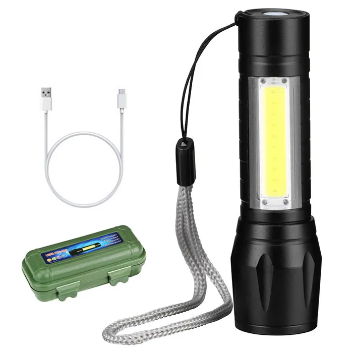 SEEYOO - Tragbares Aluminium-Zoom-Multifunktions-3-Modus-COB-Arbeitslicht  Mini-LED-Taschenlampe, USB-wiederaufladbare wasserdichte LED-Taschenlampe  03.Mini-Taschenlampe