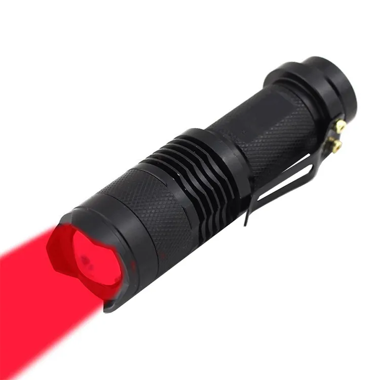 SEEYOO - Linterna de antorcha LED de luz roja con zoom de alta potencia  para caza Astronomía