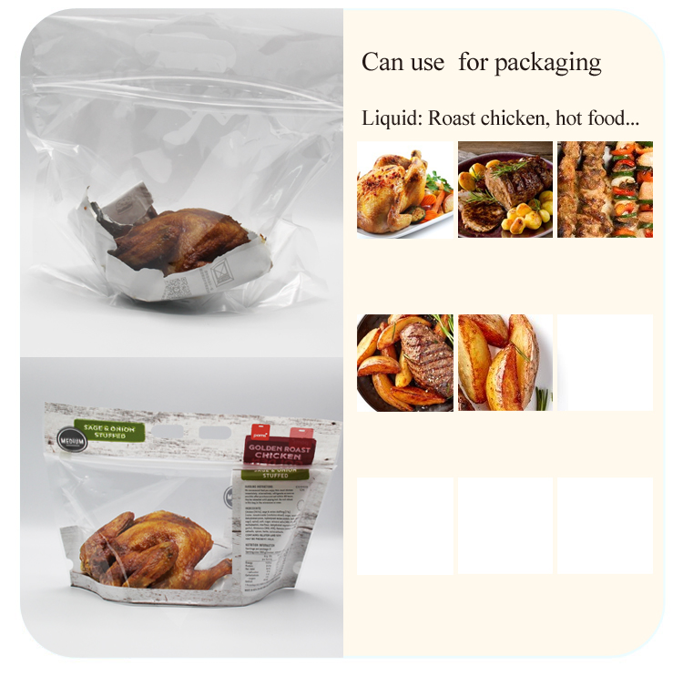 hot deli roast bbq chicken pouch food zipper packaging bag