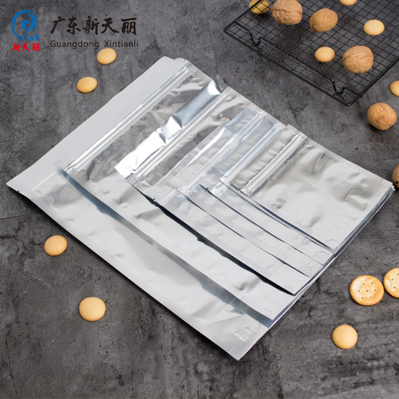 China Suppliers transparent doypack zipper pouch Front clear Back sliver for food Aluminum foil plastic bag
