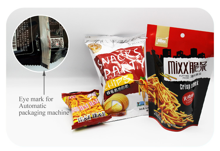 food grade chip snack crisp foil mini packaging standing up pouch