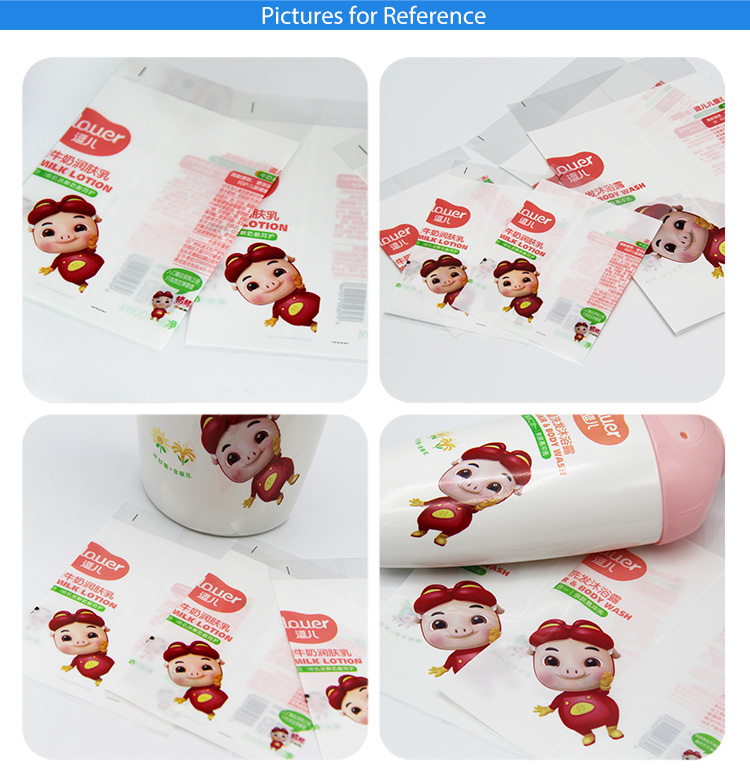 China factory water shampoo bottle packaging pvc pet shrink sleeve film customized printing translucent plastic shrink label