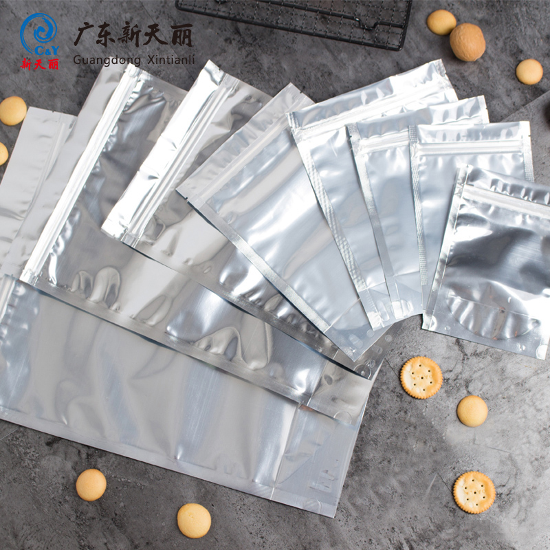 China Suppliers transparent doypack zipper pouch Front clear Back sliver for food Aluminum foil plastic bag