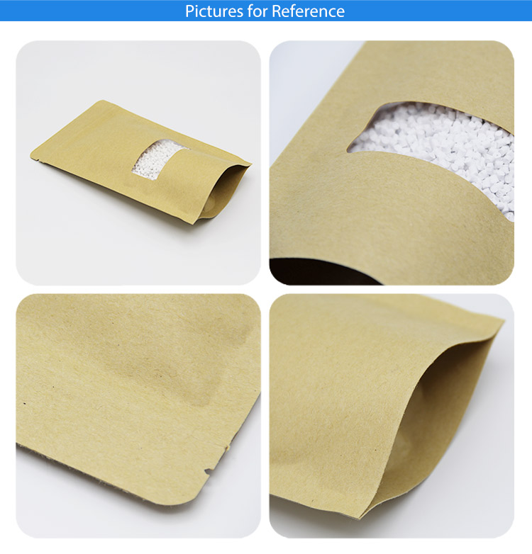 Gravure printing laminated brown kraft paper stand up pouches bags doypackzipper and window