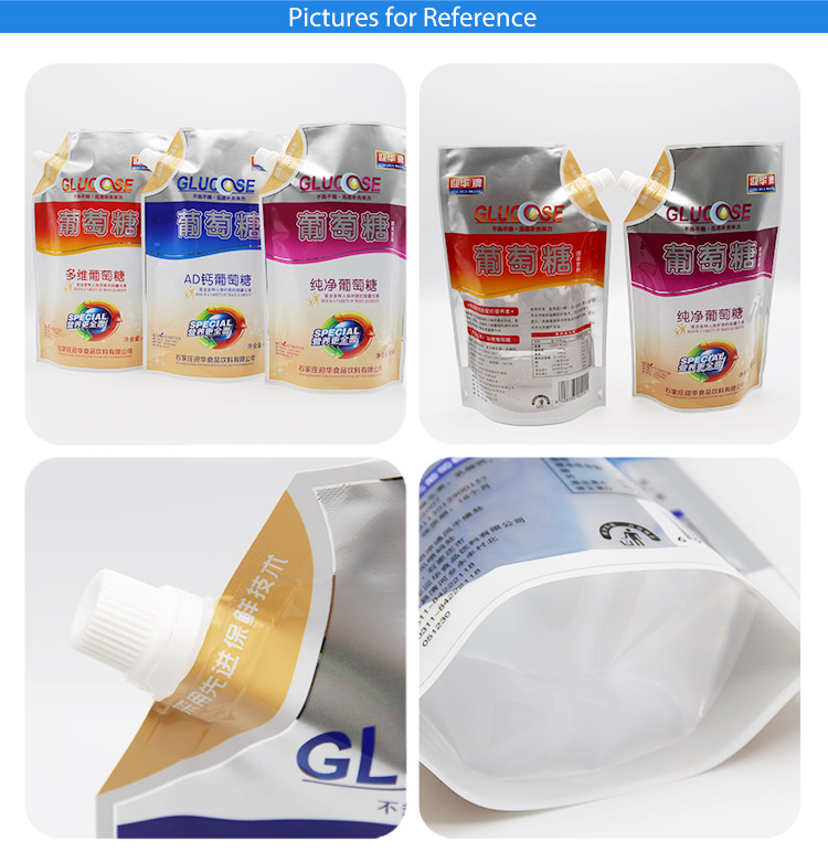 Good sealing performance flexible packaging printing reusable food stand up spout pouch bag for juice yogurt soup liquid
