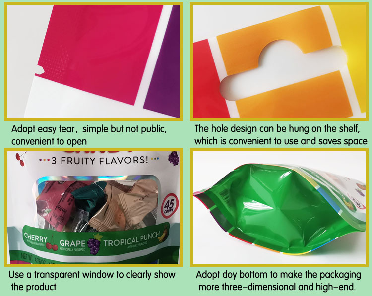 china factory candy packaging biodegradable laminating pouches doypack
