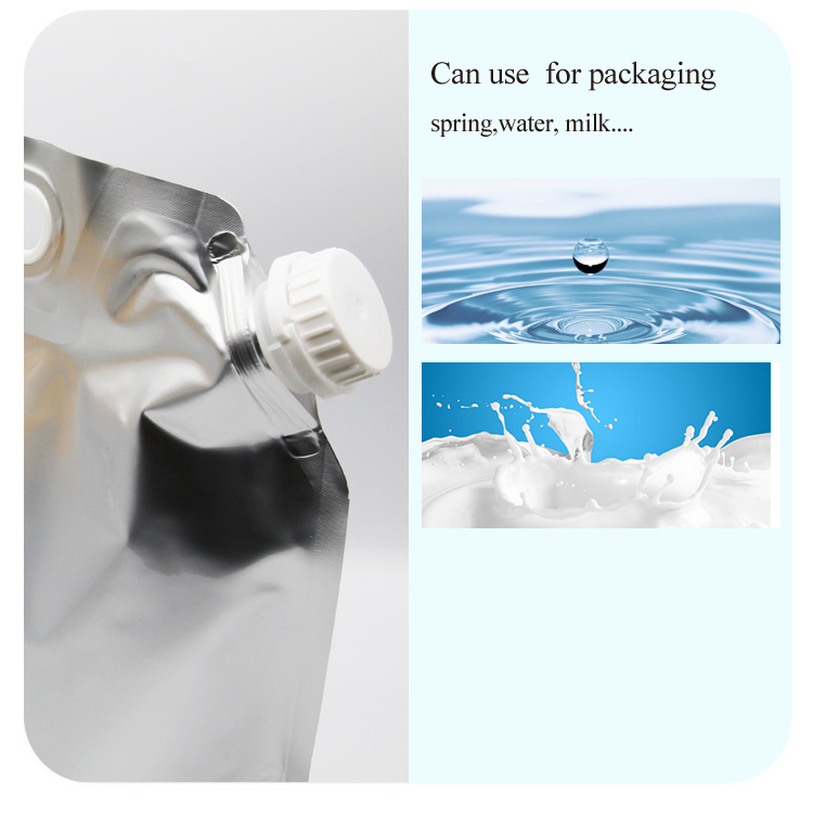 Food Industrial Use foil packaging standup bag 5L water milk beer spout pouch