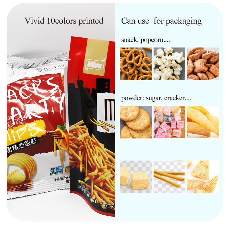 food grade chip snack crisp foil mini packaging standing up pouch
