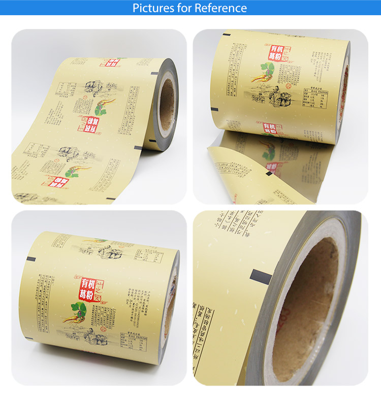 Automatic Sachet Aluminum Foil Food Packaging Materials Laminating Film Plastic Mylar Film Roll 35mm For Food Nut Candy