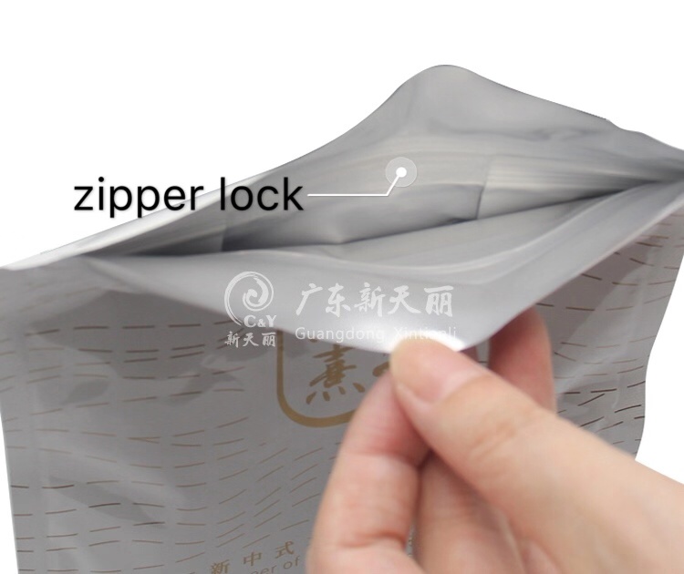 Factory plastic  custom printed aluminum foil flat bottom pouch ziplock packaging tea coffee milk powder