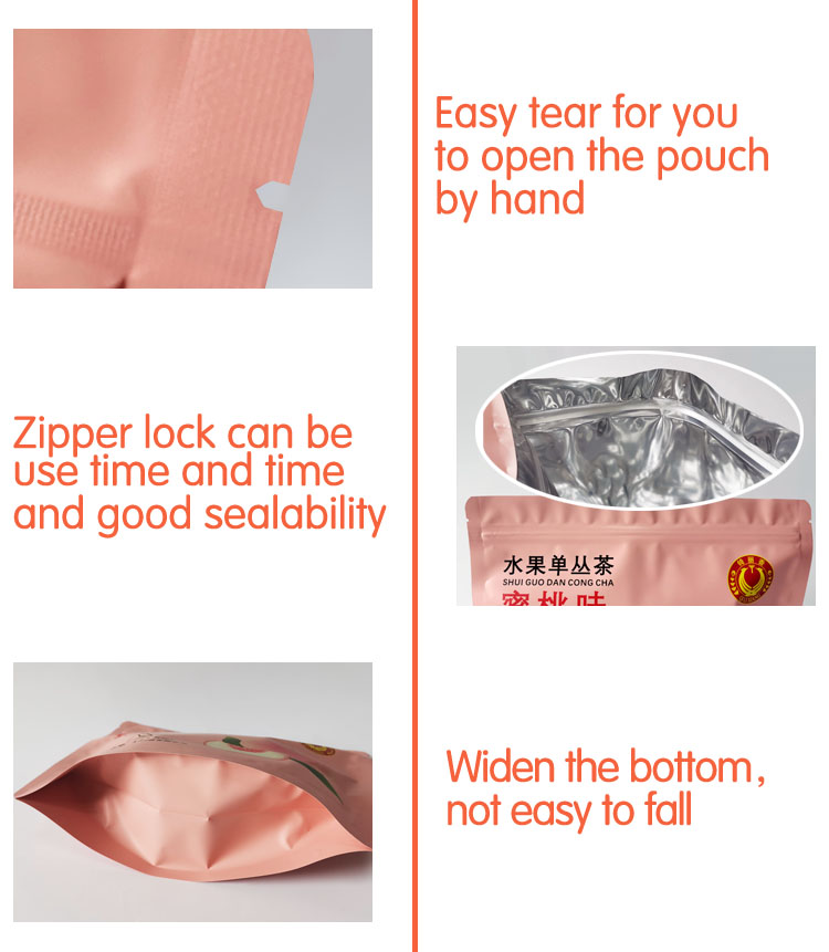 Plastic Eco Smell Proof Biodegradable laminating Pouches Mylar tea Packaging Zipper Bags