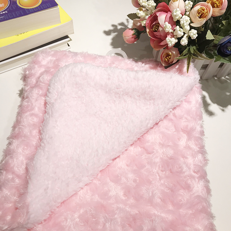 Custom Rose Flower Baby Reversible Blanket Small Quilt Cover Knee Blanket Jacquard Raschel Blanket Anti-pilling and Printed