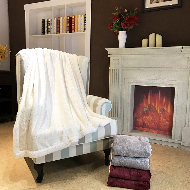 Fleece Blanket 100 % Polyester 2 Ply Embossed Velvet Plant Printed Thread Blanket/towel Blanket Rectangular 30-45 Days CN;JIA