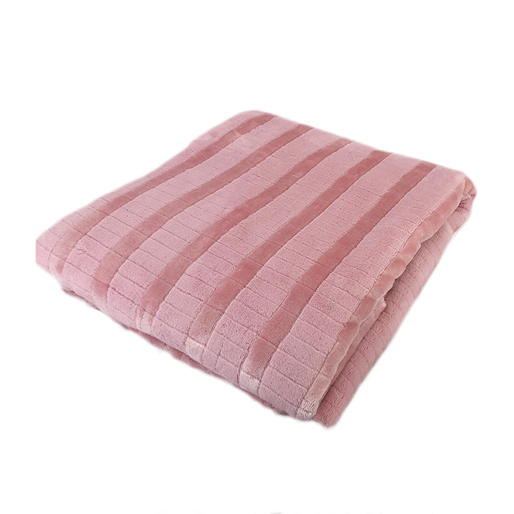 upholstery stripe knitted jacquard fabric for blanket throw