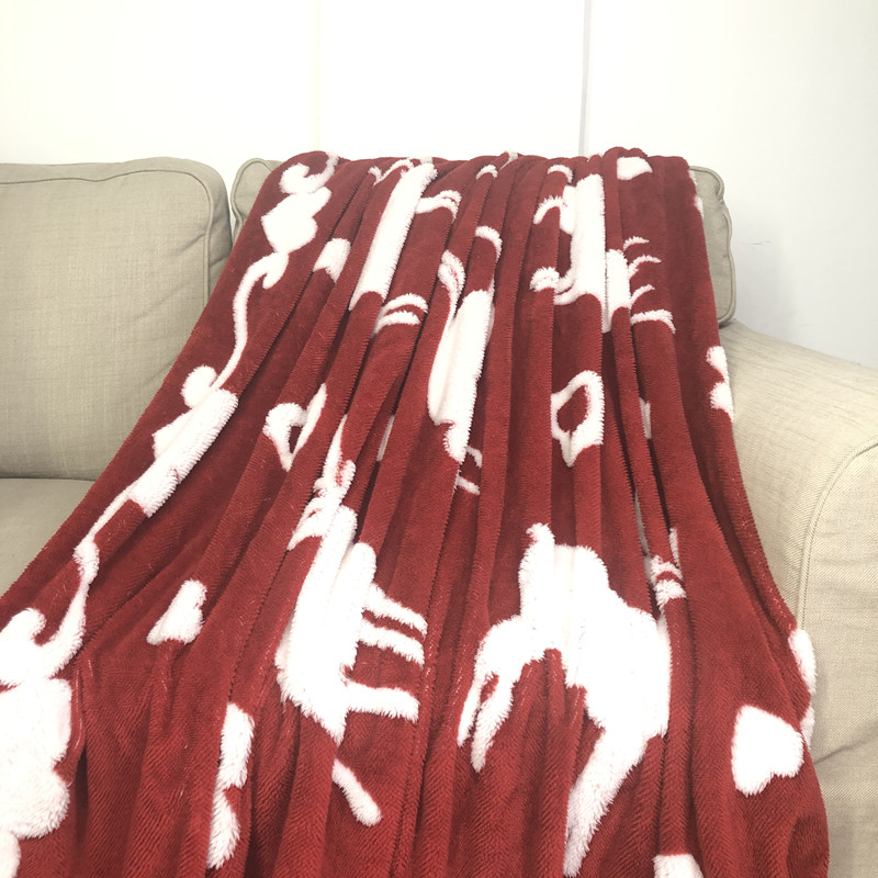 Christmas style jacquard fluffy fleece fabric for blanket