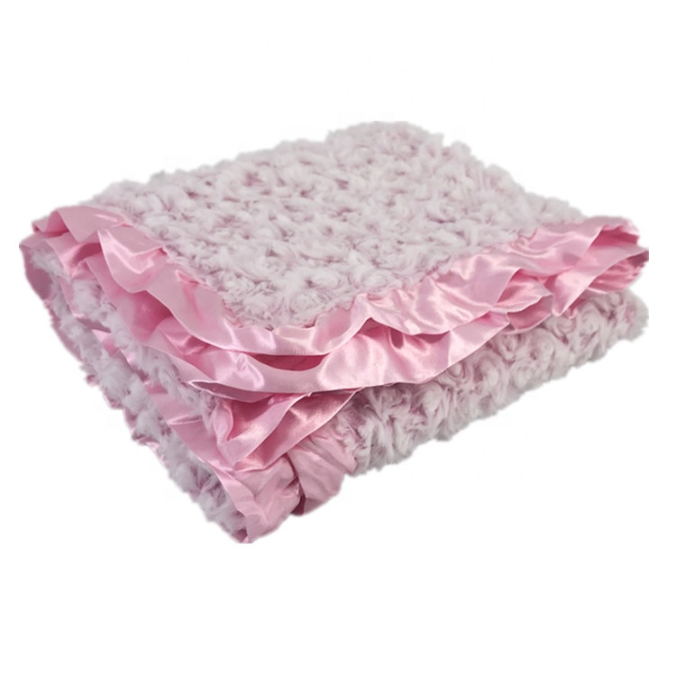 Popular blanket design brushed pv fleece baby blanket with mink fleece reversible throw blanket