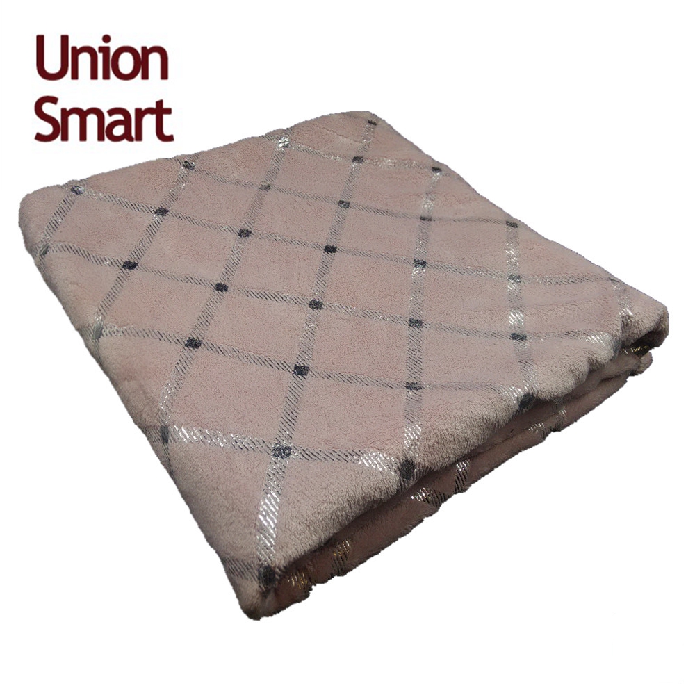New design flannel fleece decorative velvet plush throw blanket with metallic foiled