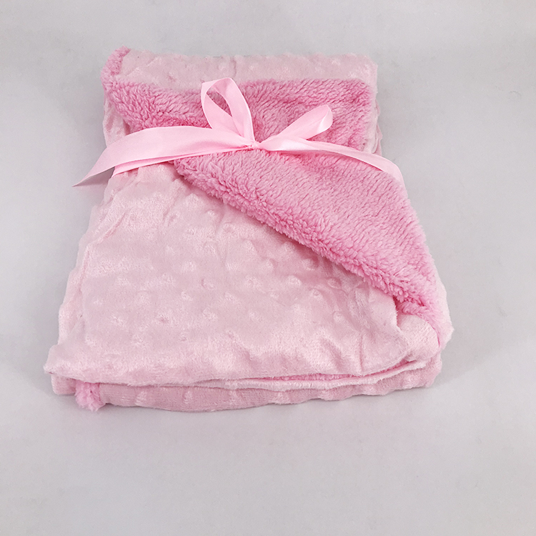 100% polyester print dot mink fleece baby blanket with sherpa backside for children beds