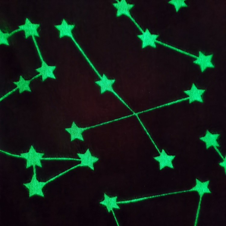Glow in the dark wrinkle resistant flannel fleece blanket with constellation for children gift no blur blanket