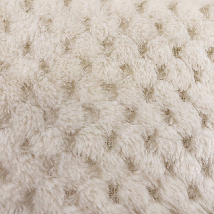 Custom Modern 100% Polyester Jacquard Knitted Fabric Pop Corn Coral Fleece Blanket Flannel Throw Solid Rectangular 30-45 Days