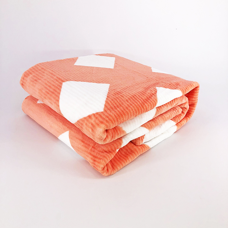 Super soft fuzzy plush fleece blanket mantas stripe printed flannel fleece bed blanket throw