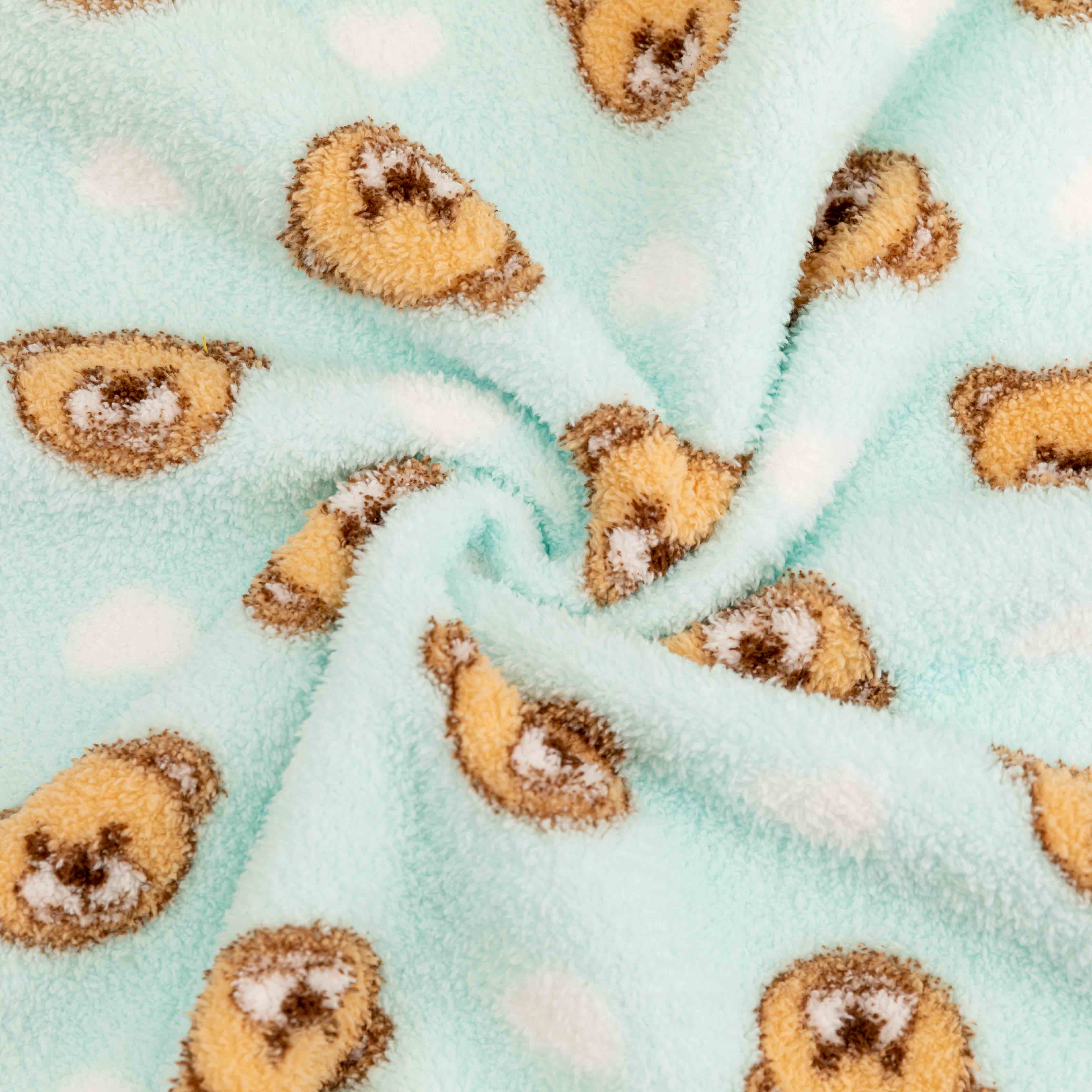 Fabric Sherpa Fleece Throw Blanket Cartoon Printed Winter Knitted Rectangular Coral Reverse To Sherpa Blanket