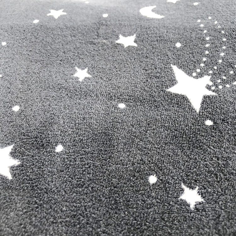 Super soft printing coral fleece blanket little star printed black coral sherpa 2 ply fleece thermal blanket for bed