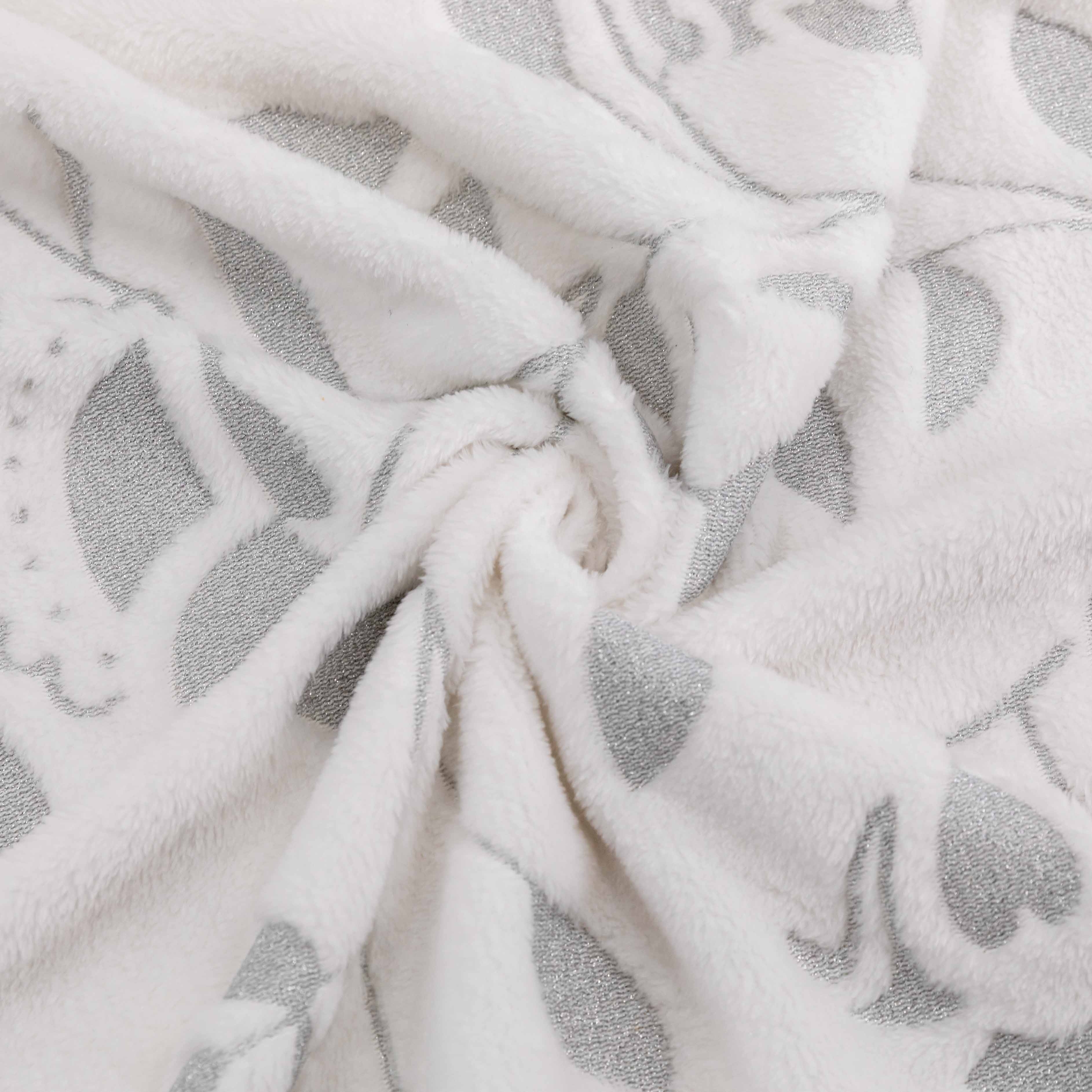 Warm soft blanket for bed sparkling deep-textured fleece blanket snow luxury bedding throws
