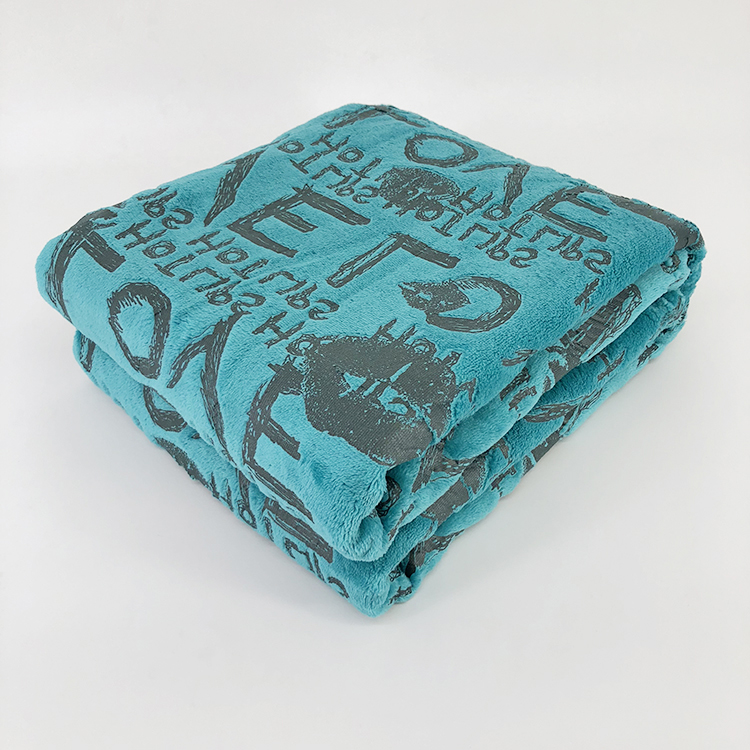 100% polyester super soft offset glue printing flannel fleece mink blanket throw
