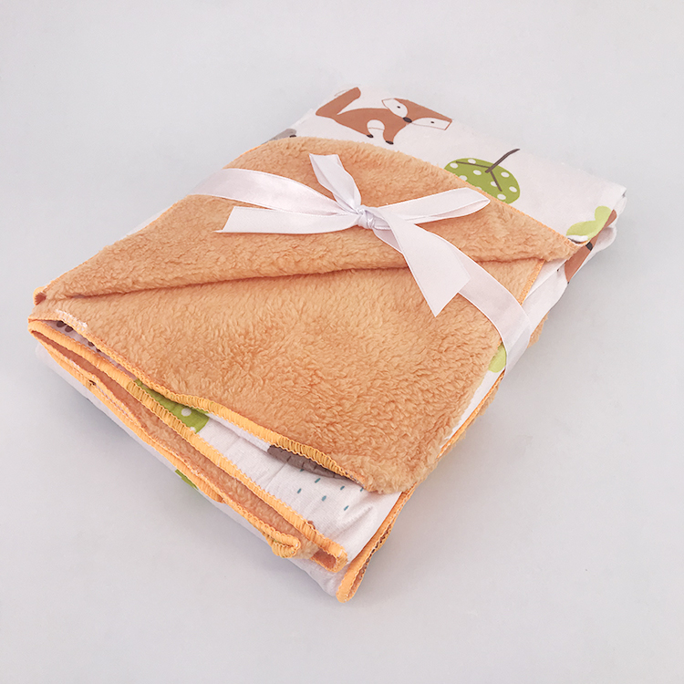 China manufacturer minky custom printing fabric security baby blanket gift set for sale double layer