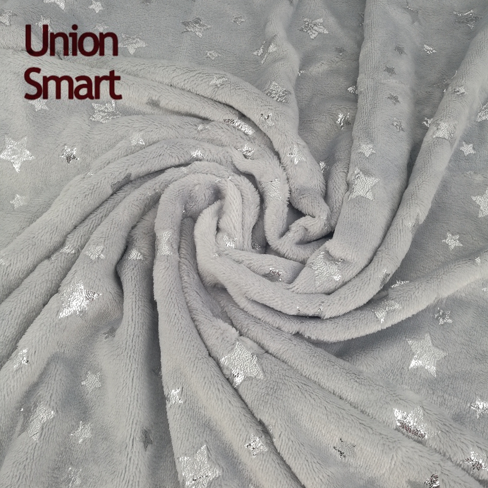 New design flannel fleece decorative velvet plush throw blanket with metallic foiled