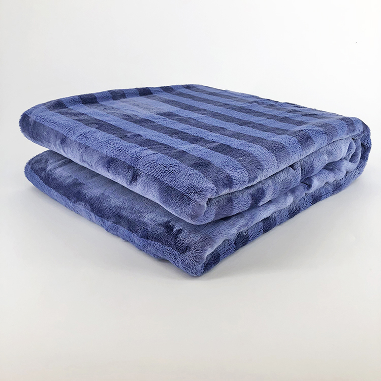 Plaid Blankets Printed Fabric Super Soft Stripe Home Use Flannel Fleece for Adults 100% Polyester Modern Knitted Rectangular