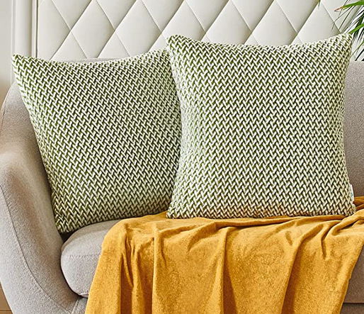 READY TO SHIP pillow cover set (2 pcs)Jacquard melange flannel fleece