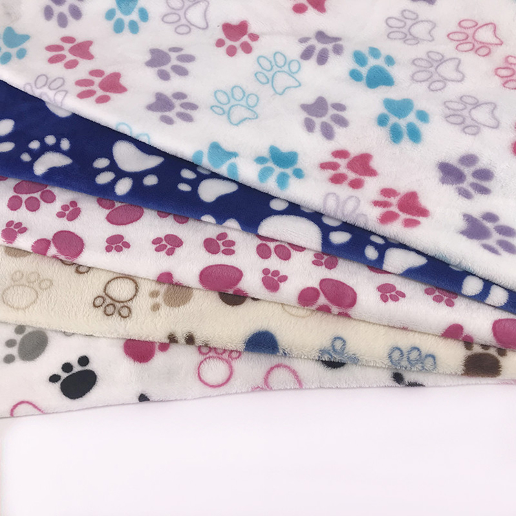 OEM Custom 100% polyester printed coral flannel plaid fleece fabric for baby blanket