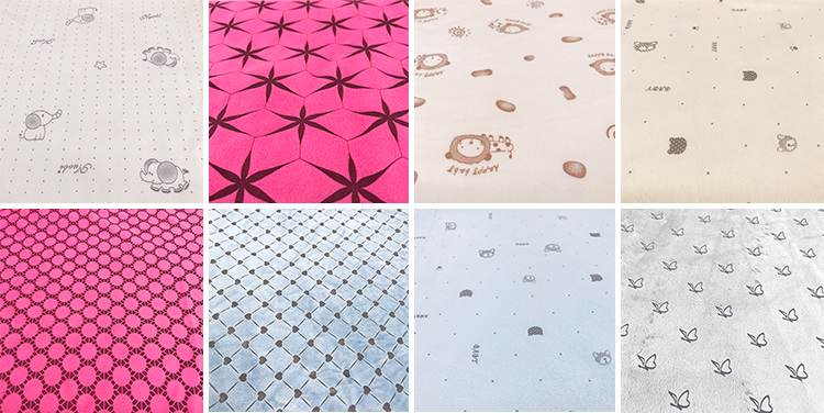 New fashion warm soft glue printing flannel fleece + plush sherpa blanket for winter double layer